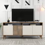 Hanah Home Consola Nogal, Crema 180cm Ancho